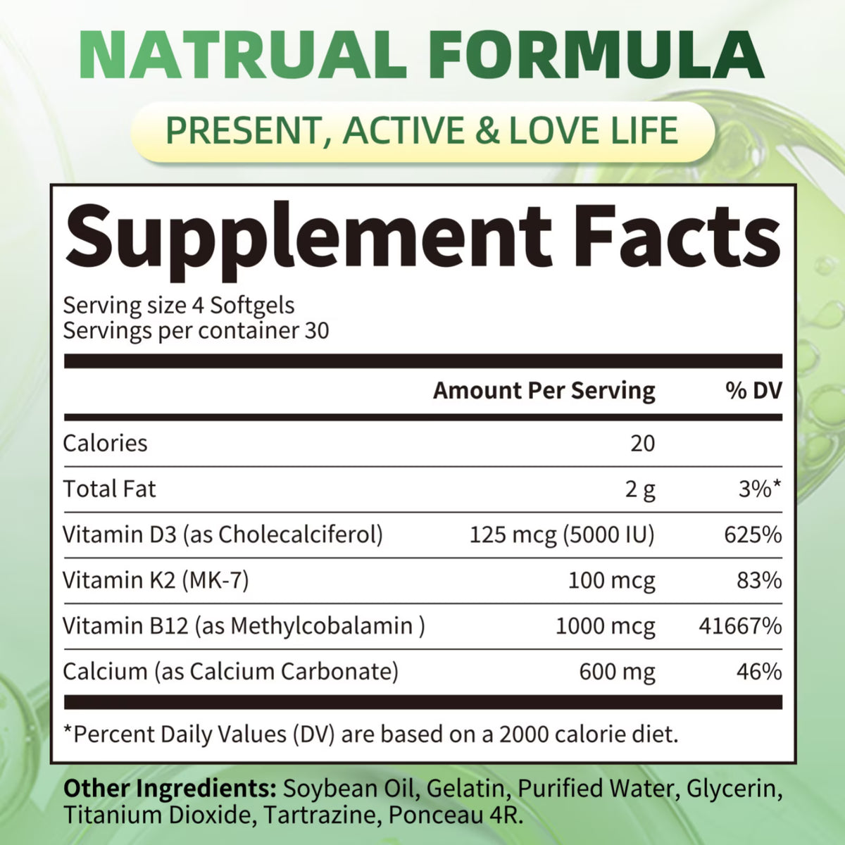 Beworths 4-in-1 Calcium 600Mg with Vitamin D3 K2 B12 Capsules for Bone Strength, Heart Health & Immune Support, 120 Capsules for Men and Women