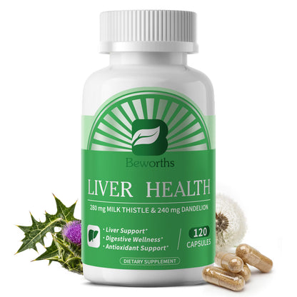 B Beworths 5-in-1 Liver Health Supplement with Milk Thistle, Dandelion & Silymarin, 120 Capsules