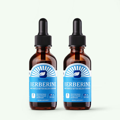 B BEWORTHS 2Pack Berberine Supplement - Berberine HCL with Ceylon Cinnamon Supplement Drops with Bitter Melon, Milk Thistle, Turmeric, Artichoke, Berberine Phytosome - Support Liver, Digestive Health
