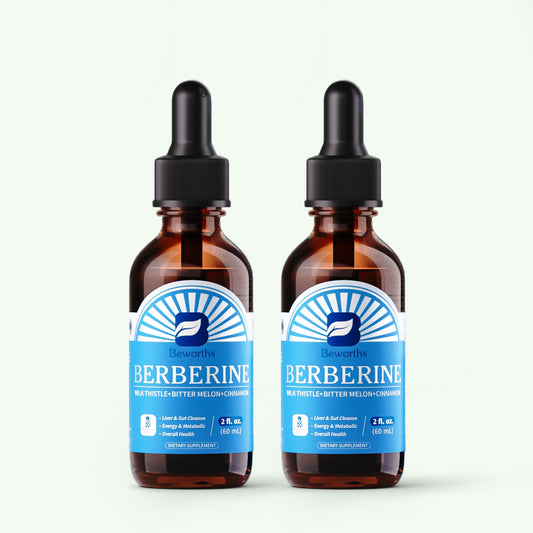 B BEWORTHS 2Pack Berberine Supplement - Berberine HCL with Ceylon Cinnamon Supplement Drops with Bitter Melon, Milk Thistle, Turmeric, Artichoke, Berberine Phytosome - Support Liver, Digestive Health
