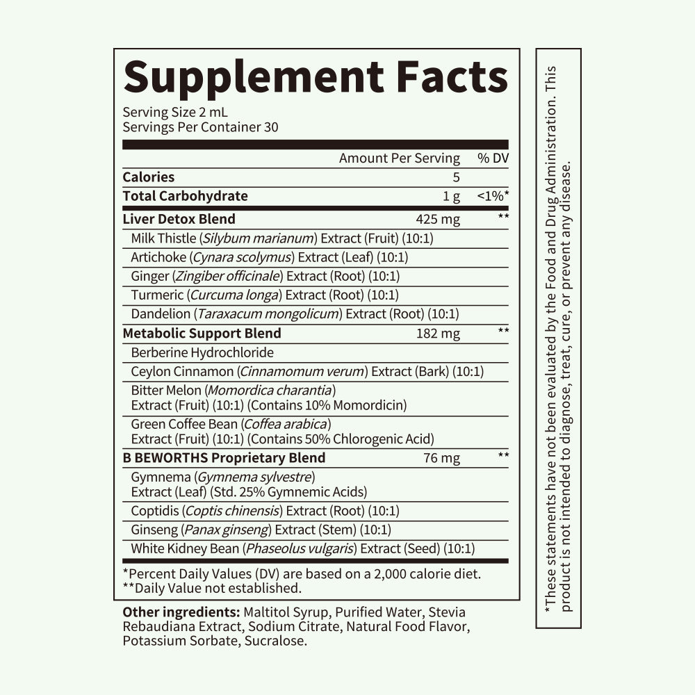 Berberine Liquid Drops with Turmeric Curcumin, Ceylon Cinnamon, Bitter Melon, Berberine Phytosome for Digestion System, Immune Health Support