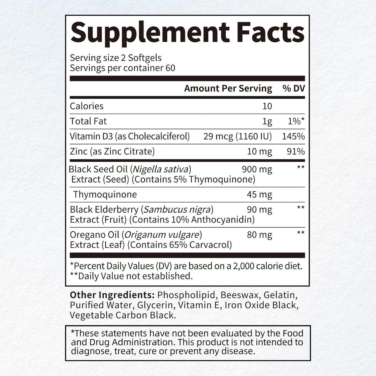 Black Seed Oil - 120 Softgels for Immune Support - 5% Thymoquinone