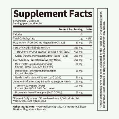 Tart Cherry Capsules with Milk Thistle & Celery Seed, 120 Count (1-Pack)