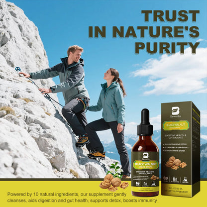 Black Walnut Liquid Drops, 10-In-1 with Wormwood, Pumpkin Seed, Garlic, Oregano, Berberine, Soursop, for Immune, Gut & Digestive Health Support, 2 fl oz