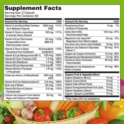 (2 Pack)Beworths Multivitamin Capsules Supplement, Brain Heart Health Immune Support - Total 240 Ct