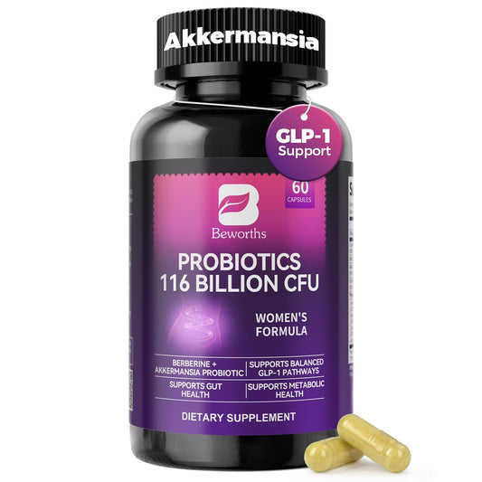 GLP-1 Supplement - Akkermansia Probiotics with Berberine for Women & Men, for GLP-1 Production, Digestive, Gut, Immune Health, Enhances Gut Digestive Lining Function, 60 Capsules