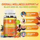 (2 Pack) Black Seed Oil Sea Moss Gummies with Ashwagandha, Burdock Root, Linden Honey, Elderberry, Turmeric, Vitamin C, D3 & Zinc - Supports Immunity, Joints, Digestion, Hair & Skin, Vegan Gummies 120