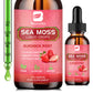 Strawberry Flavored Sea Moss Liquid Drops - Organic Irish Sea Moss Gel with Burdock Root
