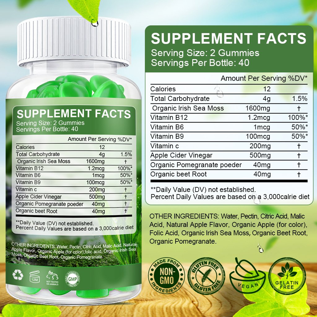Apple Cider Vinegar & Sea Moss Gummies 2 Packs