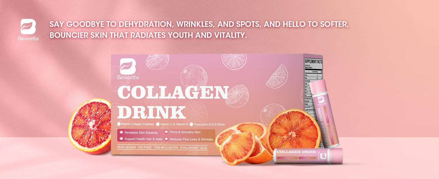 6000mg Liquid Collagen Supplement for Women with Coenzyme Q10, Hyaluronic Acid, Biotin &amp; Vitamin C, Vitamin E
