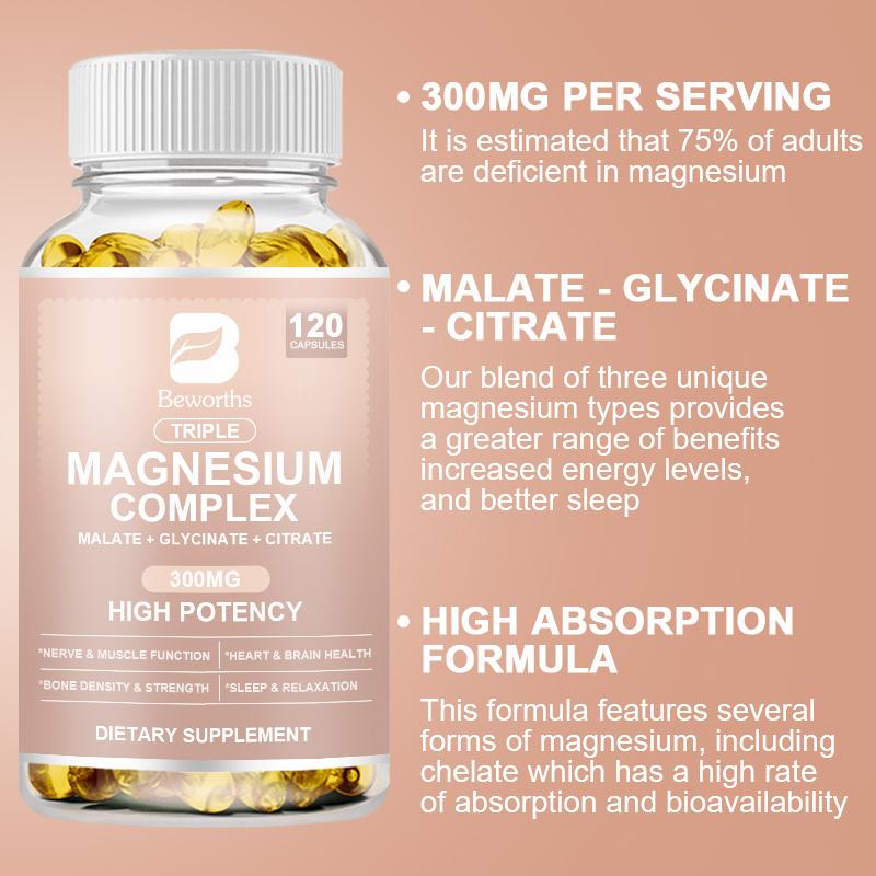 BEWORTHS Triple Magnesium Complex 300mg of Magnesium Glycinate