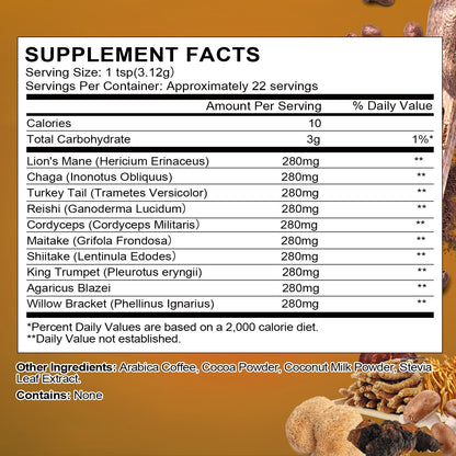 BBeworths Mushroom Coffee Alternative para sa Energy, Mental Clarity at Focus, Brain Booster 70g 
