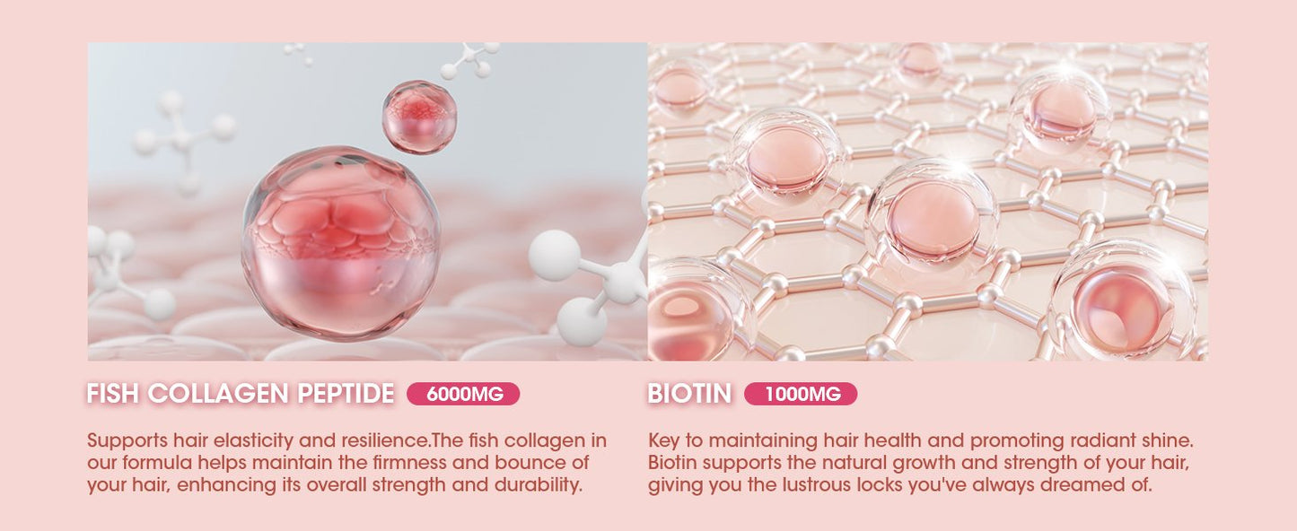 6000mg Liquid Collagen Supplement for Women with Coenzyme Q10, Hyaluronic Acid, Biotin &amp; Vitamin C, Vitamin E