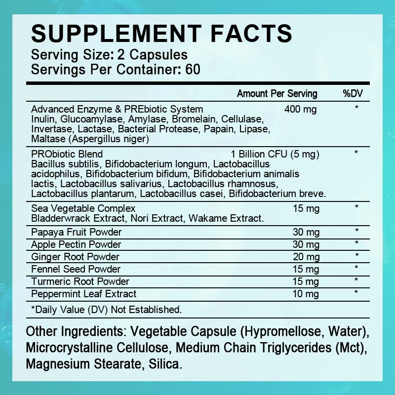 BEWORTHS Digestive Enzymes Capsules Probiotic Multi Enzymes na may Probiotics at Prebiotics