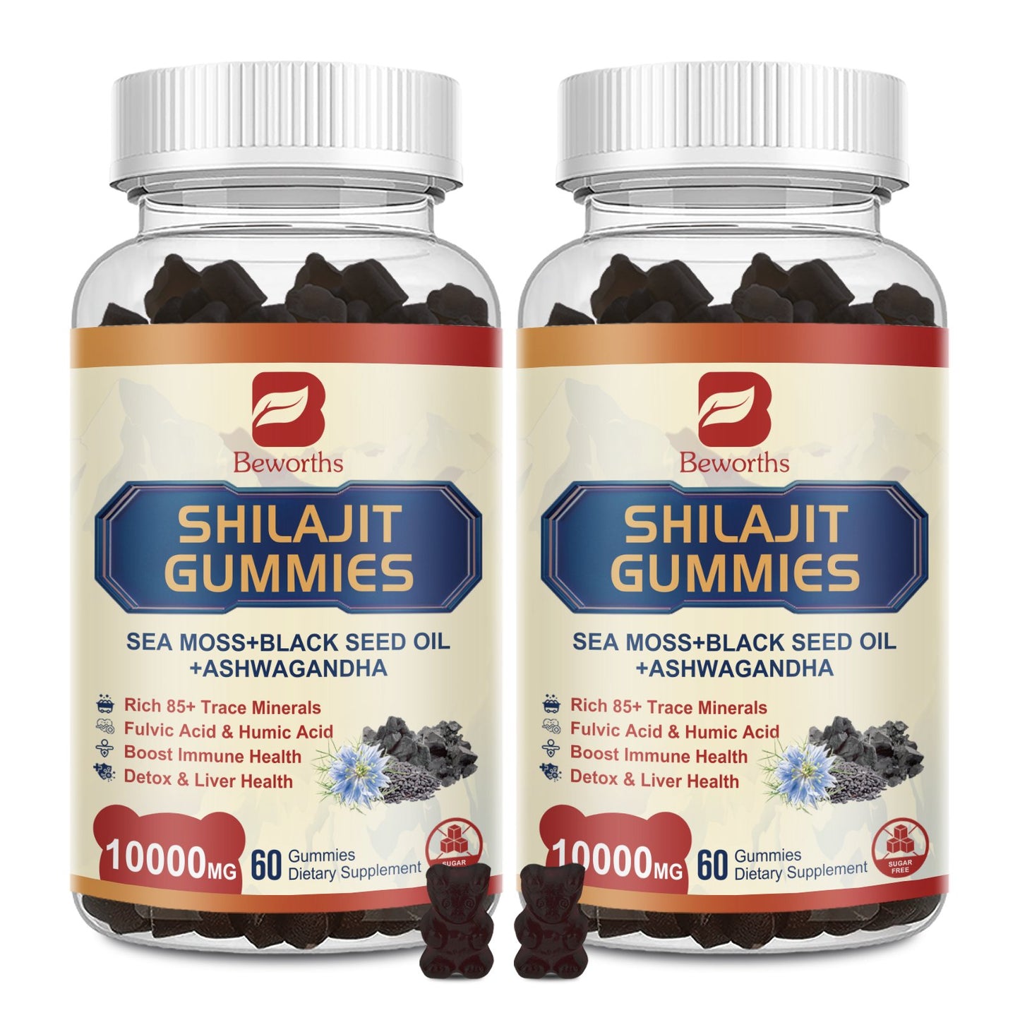 Shilajit Resin Gummies Sea Moss Supplement with Black Seed Oil