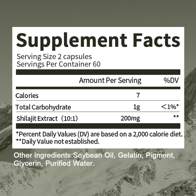 Shilajit Pure Himalayan Capsules na may Ginseng