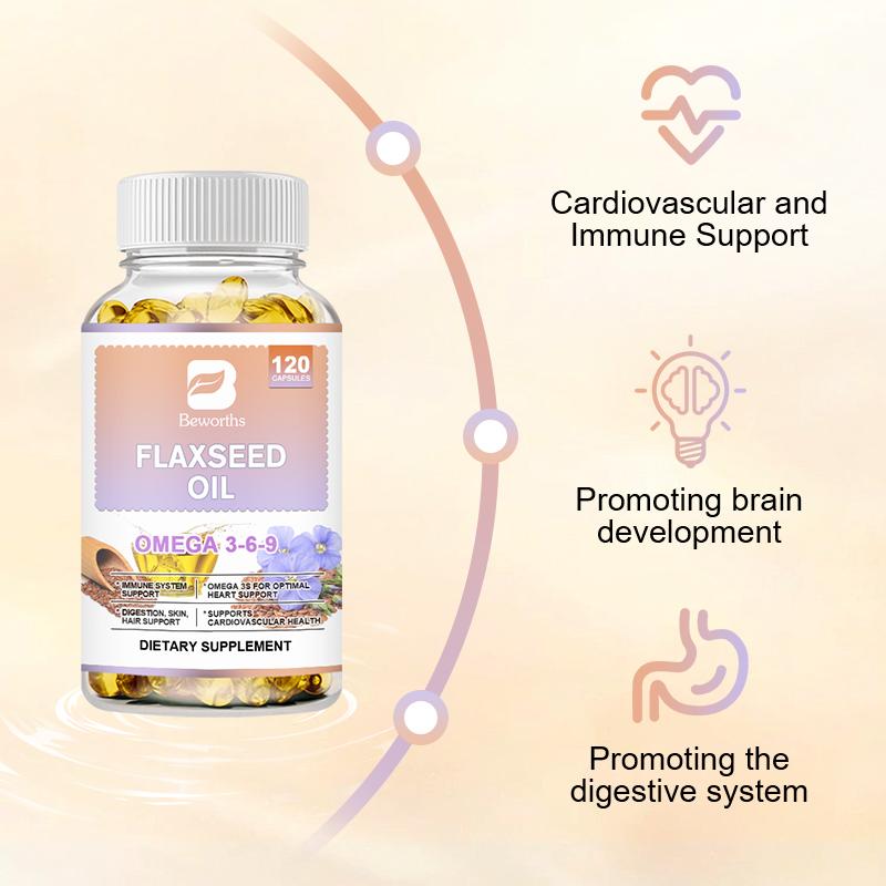 Flaxseed Oil Capsules Omega Supplement