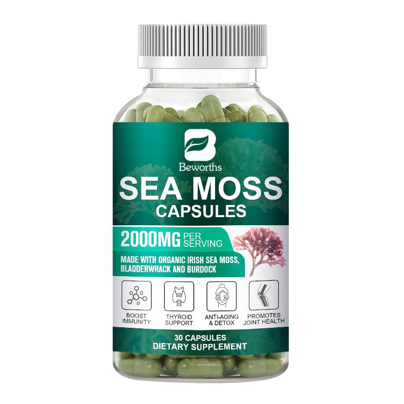 Sea Moss Capsules with Burdock Root, Irish Moss and Bladderwrack