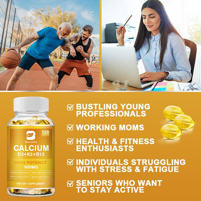 4-in-1 Calcium Capsules with Vitamin D3 K2 B12