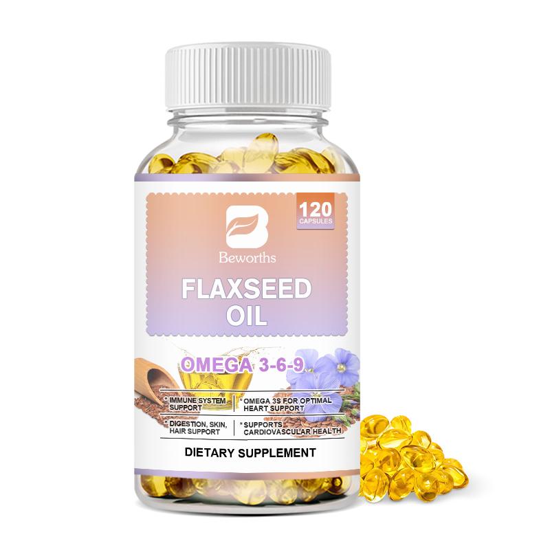 Flaxseed Oil Capsules Omega Supplement