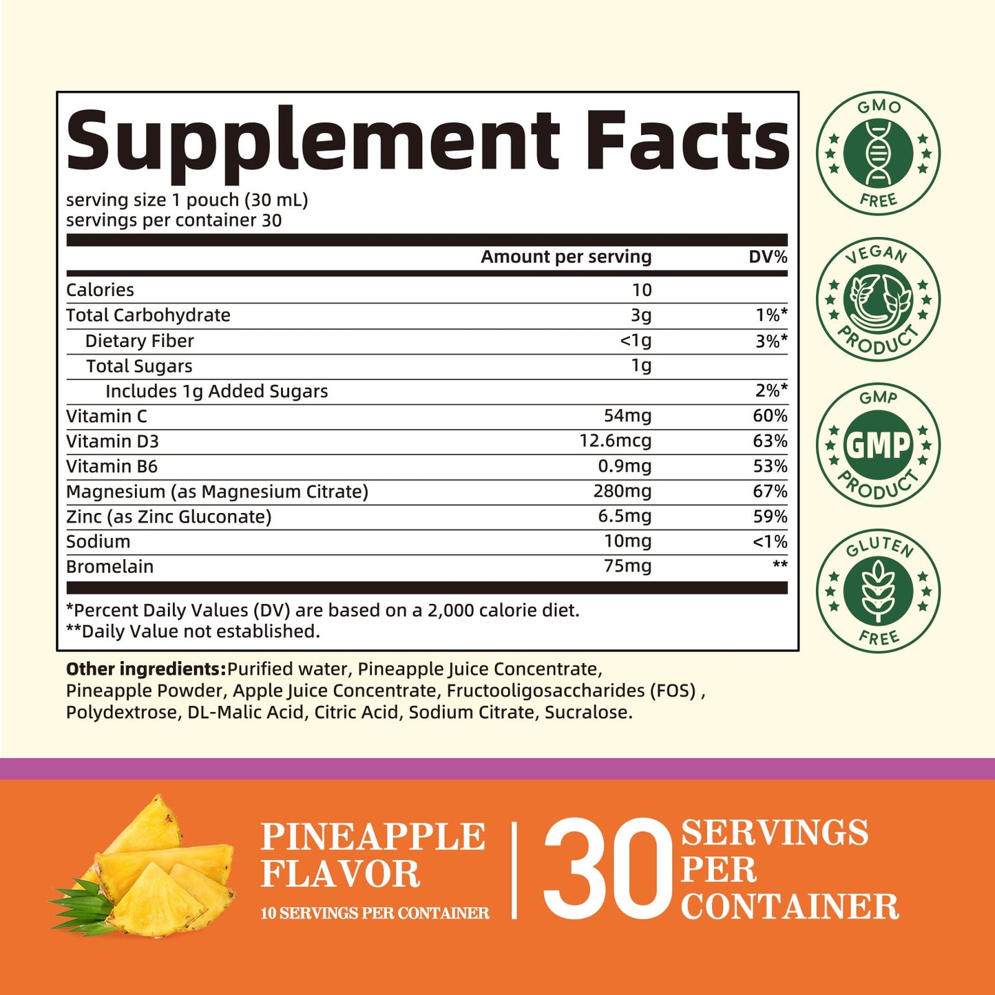 Magnesium Citrate Liquid Supplement 280Mg, with Bromelain, Vitamin C, D3, B6, Zinc, High Absorption Magnesium Citrate Oral Solution