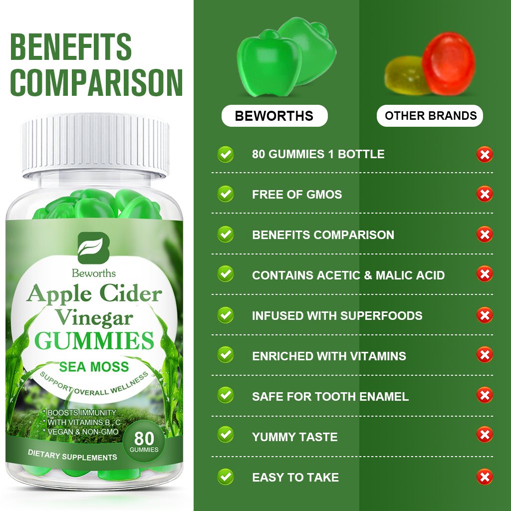 Apple Cider Vinegar & Sea Moss Gummies 2 Packs