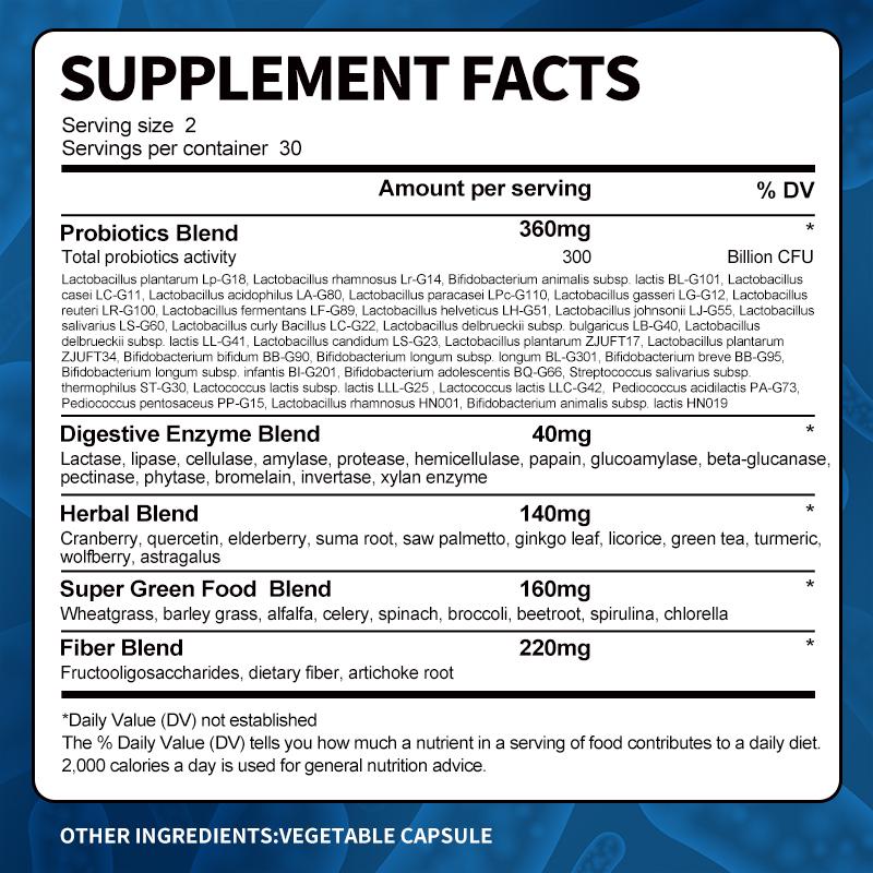 Probiotic Capsules 300 Billion CFU 30 Strains
