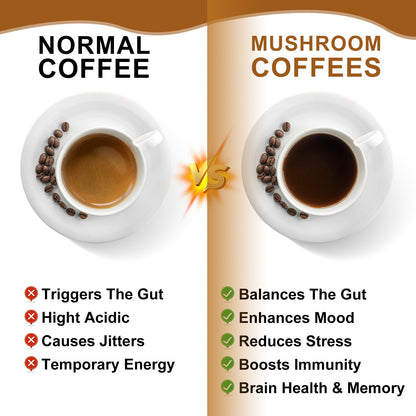 BBeworths Mushroom Coffee Alternative para sa Energy, Mental Clarity at Focus, Brain Booster 70g 