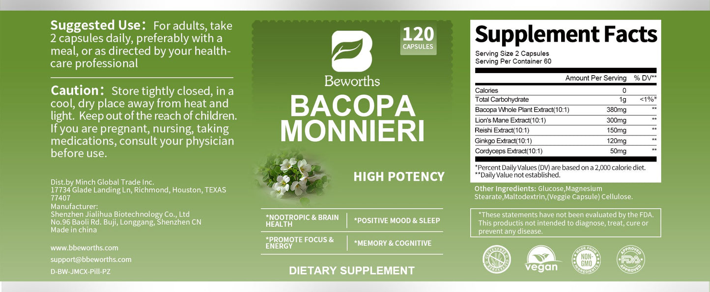 Mga Kapsul ng Bacopa Monnieri