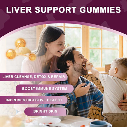 Beworths Liver Support Gummies, with Milk Thistle Extract Support Liver Cleanse Detox & Repair, Liver Health, 60 Gummies