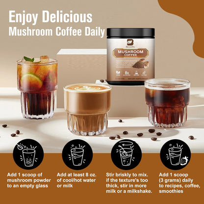 BBeworths Mushroom Coffee Alternative para sa Energy, Mental Clarity at Focus, Brain Booster 70g 