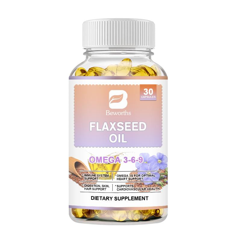 Flaxseed Oil Capsules Omega Supplement