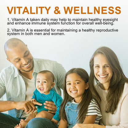 Vitamin A Softgels 10,000 IU Vitamin A Supplement, Promotes Immune, Bone, Skin, and Eye Health, 10000 IU (3000mcg) 120 Capsules, Vegan Dietary Supplements by BEWORTHS