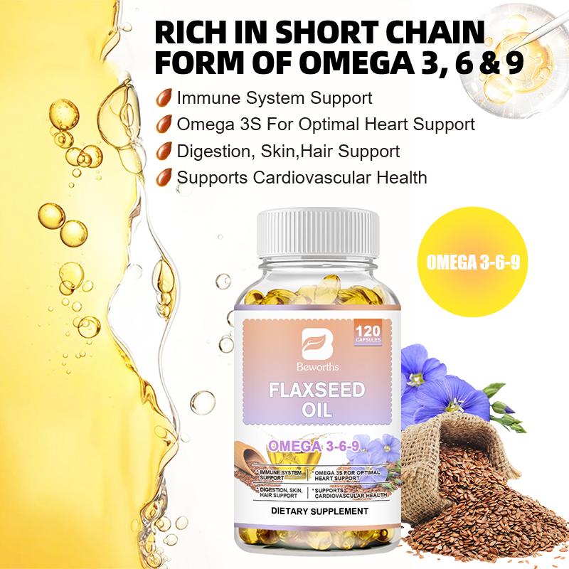 Flaxseed Oil Capsules Omega Supplement