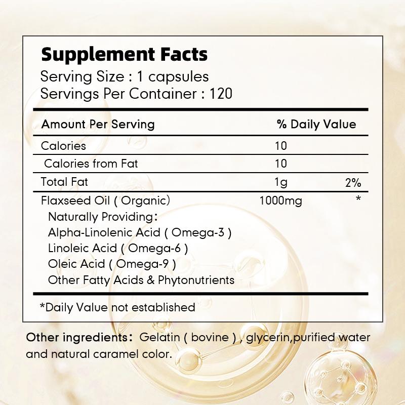 Flaxseed Oil Capsules Omega Supplement