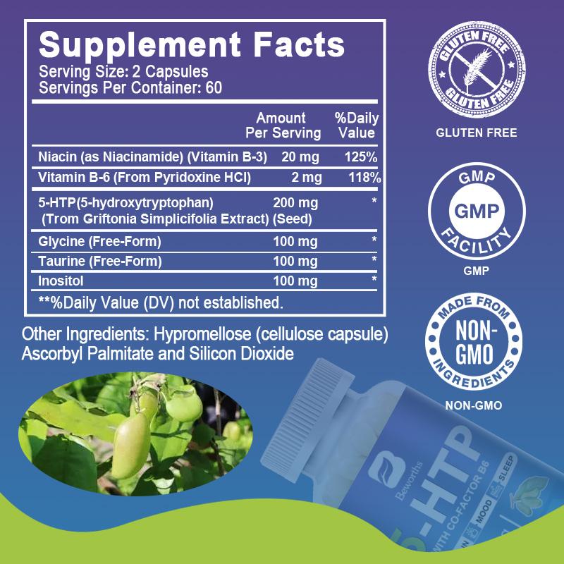5-HTP Capsules With Glycine, Taurine & Inositol