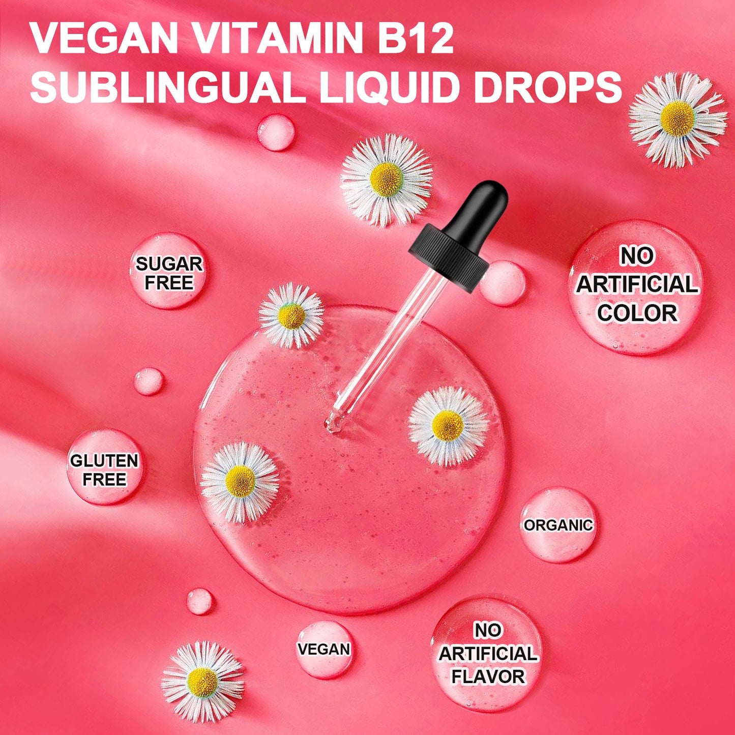 Beworths Vitamin B12 Sublingual Liquid Drops Supplement Dragon Fruit Flavor