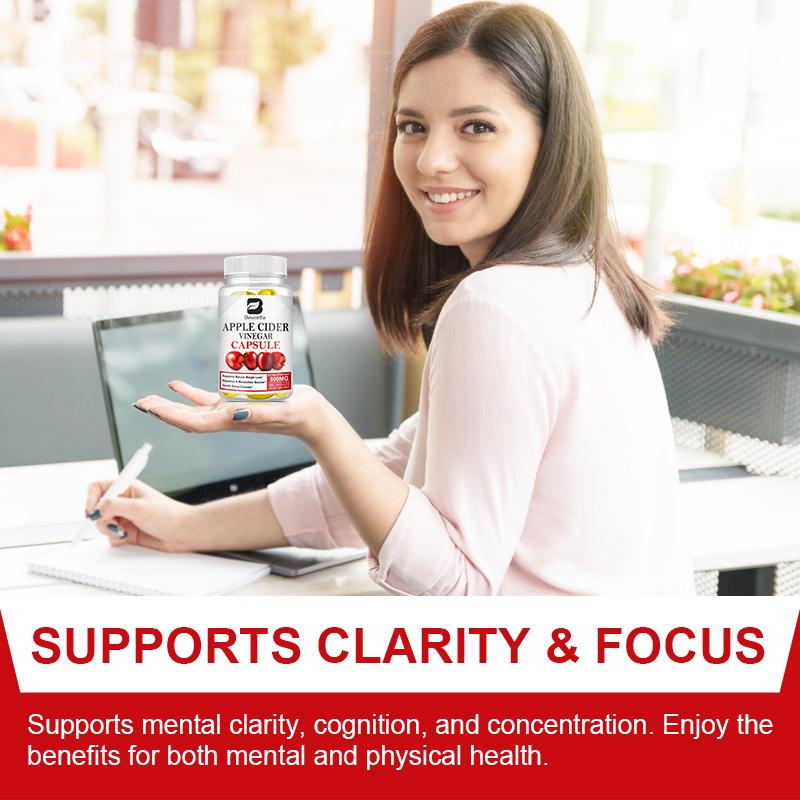 Apple Cider Vinegar Capsules with Digestive Enzymes & Probiotics Fiber