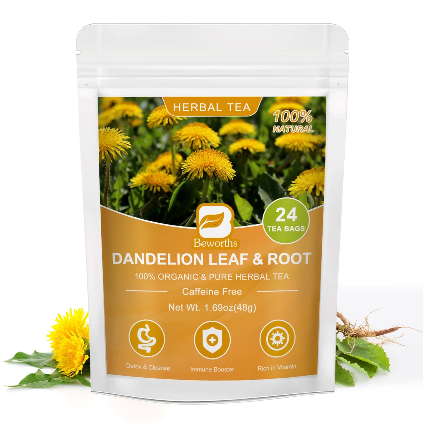 B Beworths Dandelion Leaf & Root Herbal Tea