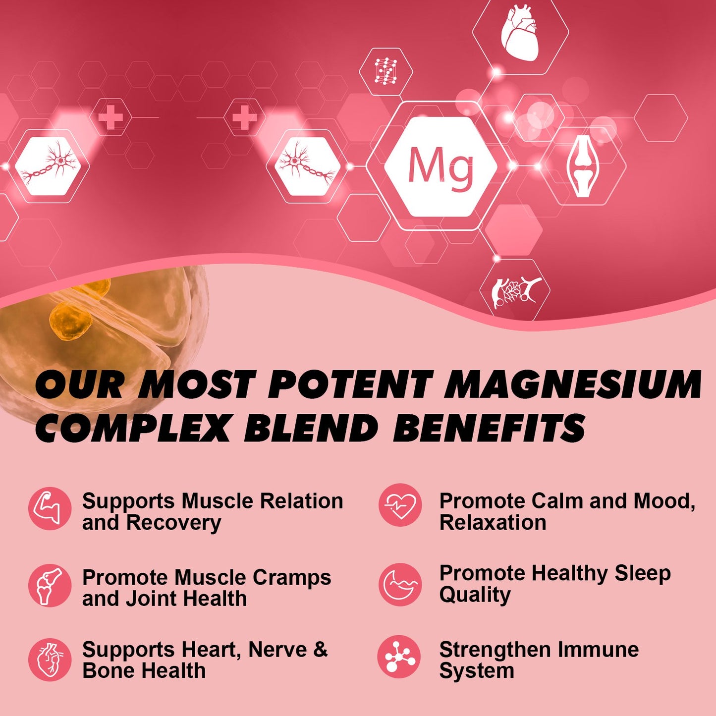 Magnesium Glycinate Supplement Complex Vitamin Liquid Drop Strawberry Flavor 