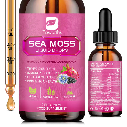 Black Seed Oil Irish Sea Moss Liquid Drops Supplement